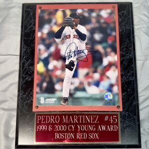 Boston Red Sox Pedro Martinez Plaque MLB Baseball Signed Cy Young Autograph